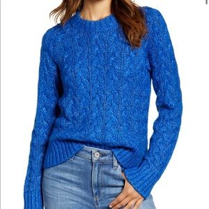Lucky Brand Womens Crewneck Ribbed Trim Sweater